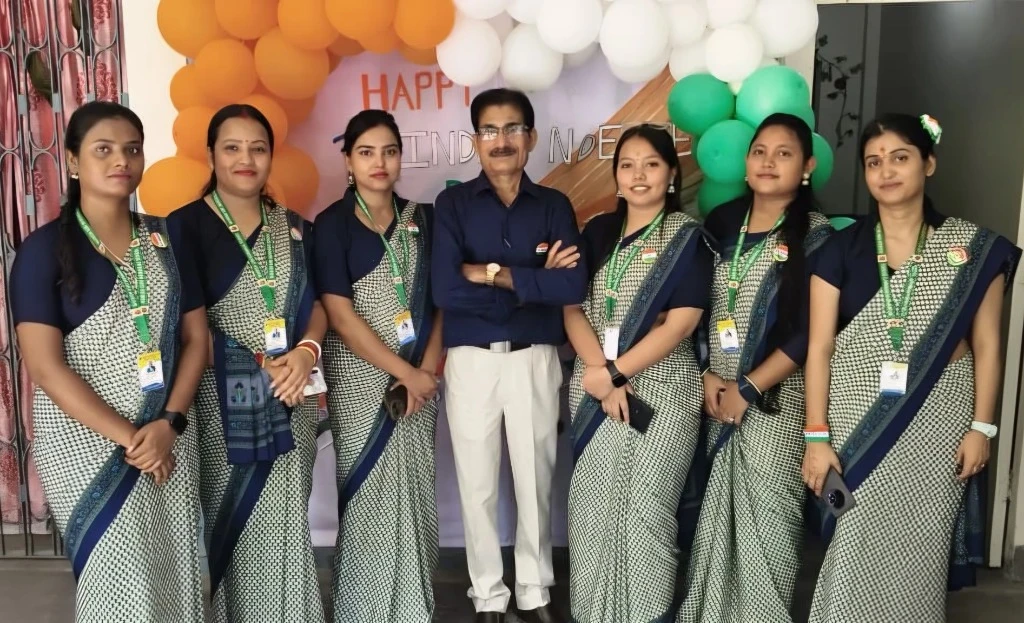 Teachers and school staff together at a school celebration